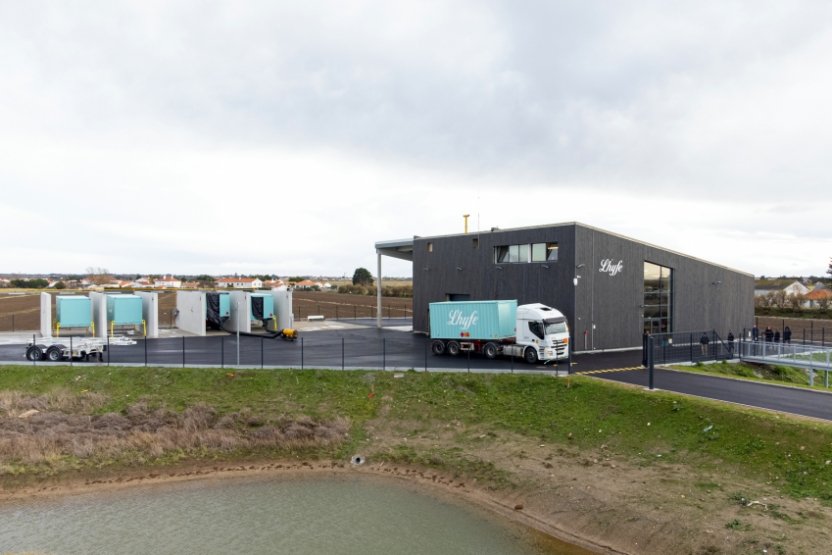 L'usine de production d'hydrogène de Lhyfe située à Bouin, dans les Pays de la Loire. ©Lhyfe